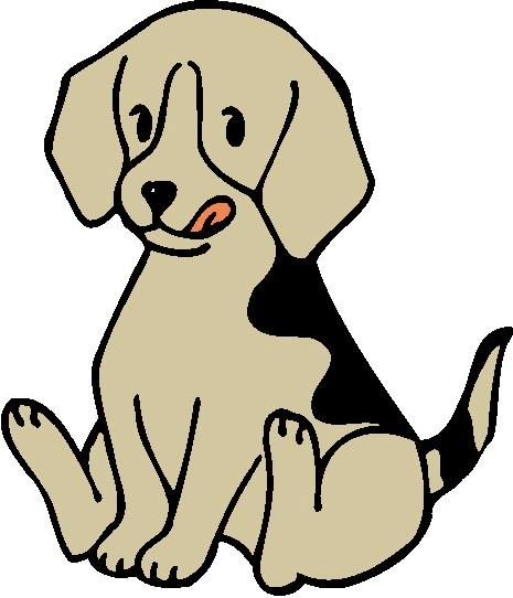 お尻をついて座っている犬のイラスト