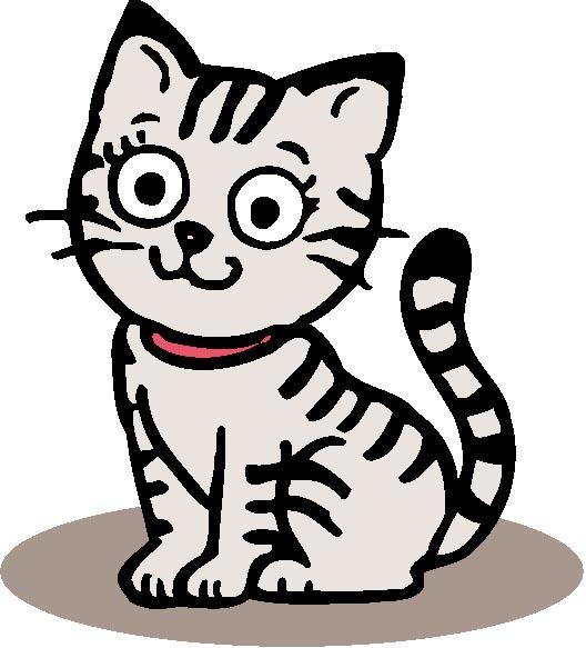 首輪をした猫がお座りしているイラスト