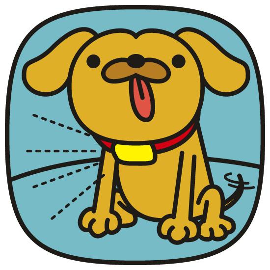 鑑札を首輪につけた犬のイラスト