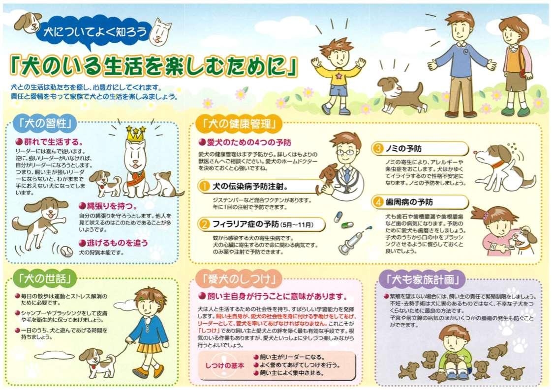 犬のいる生活をたのしむためのパンフレット
