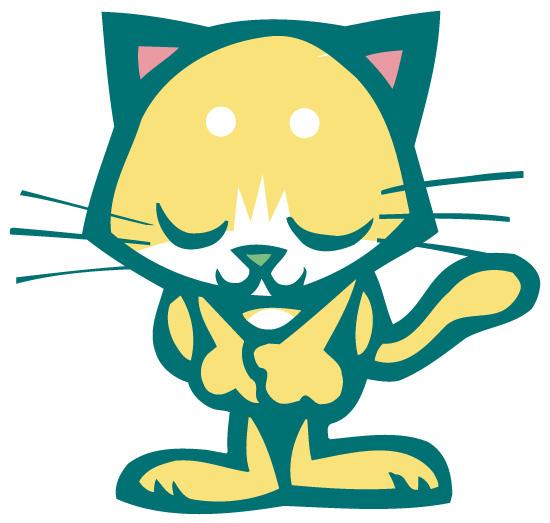 お辞儀する猫のイラスト