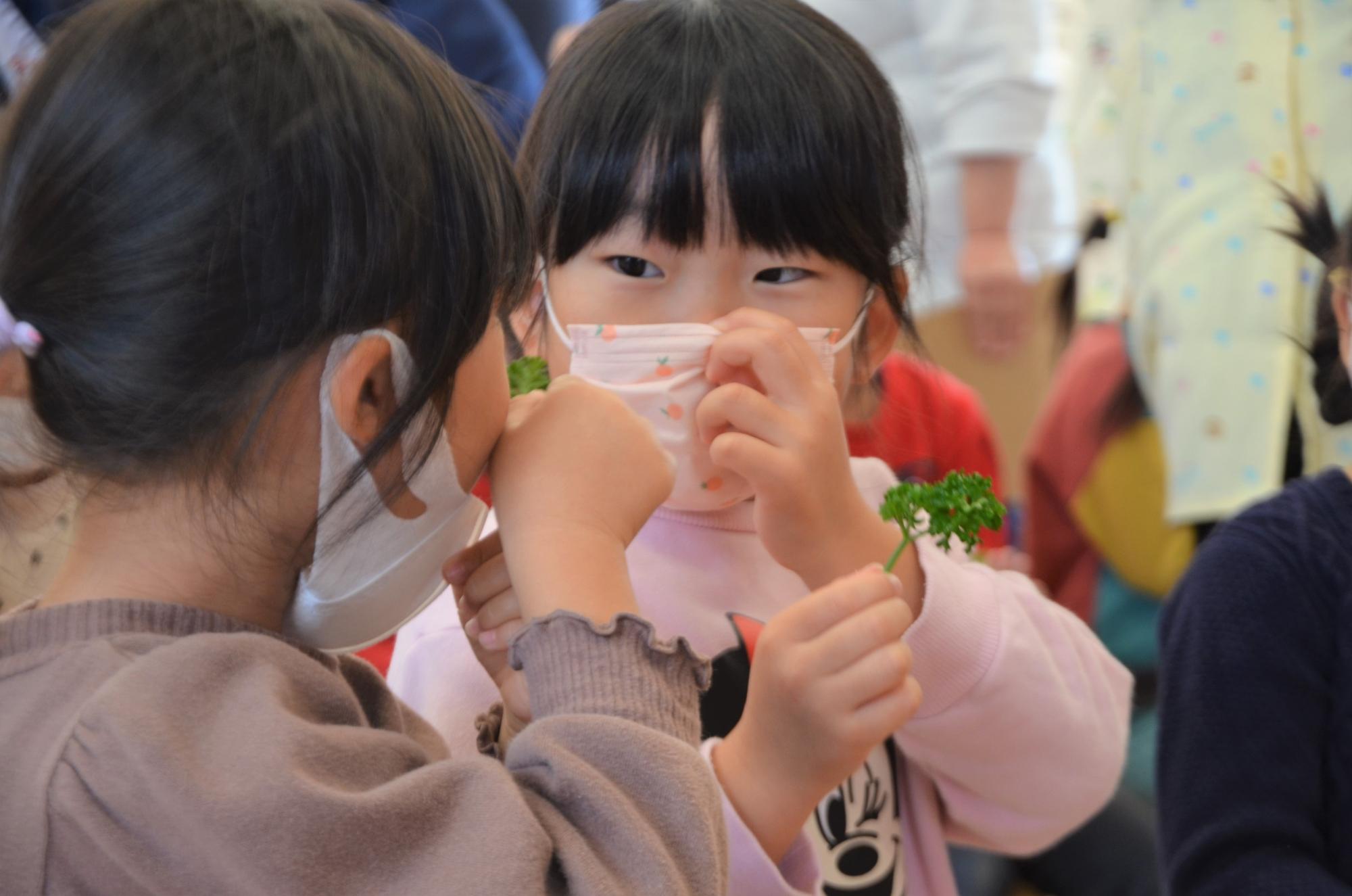 パセリを持つこどもたち2