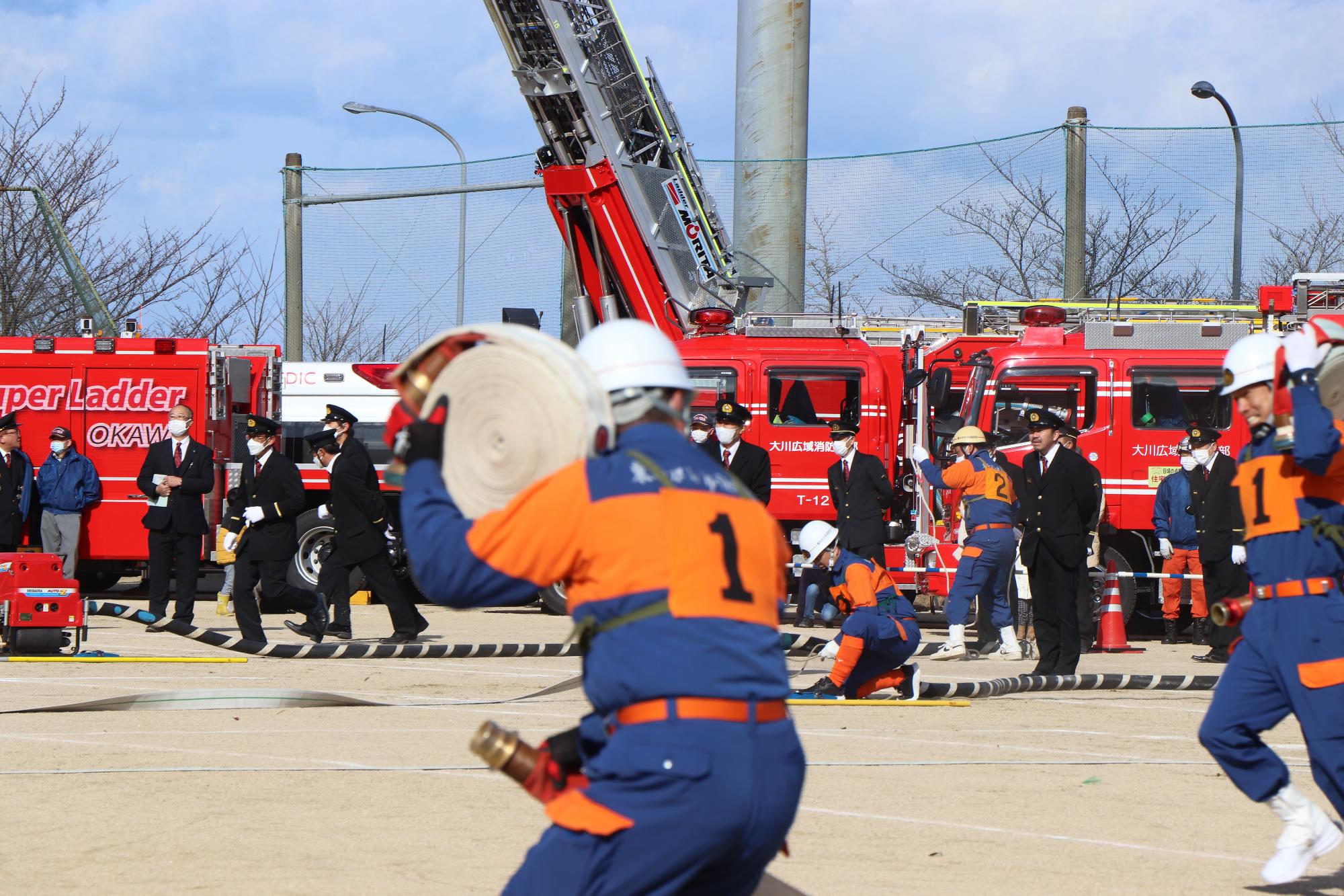 分団毎のポンプ車操法1