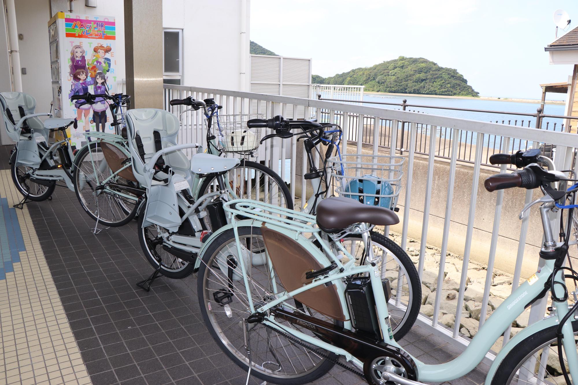 貸し出されている電動自転車