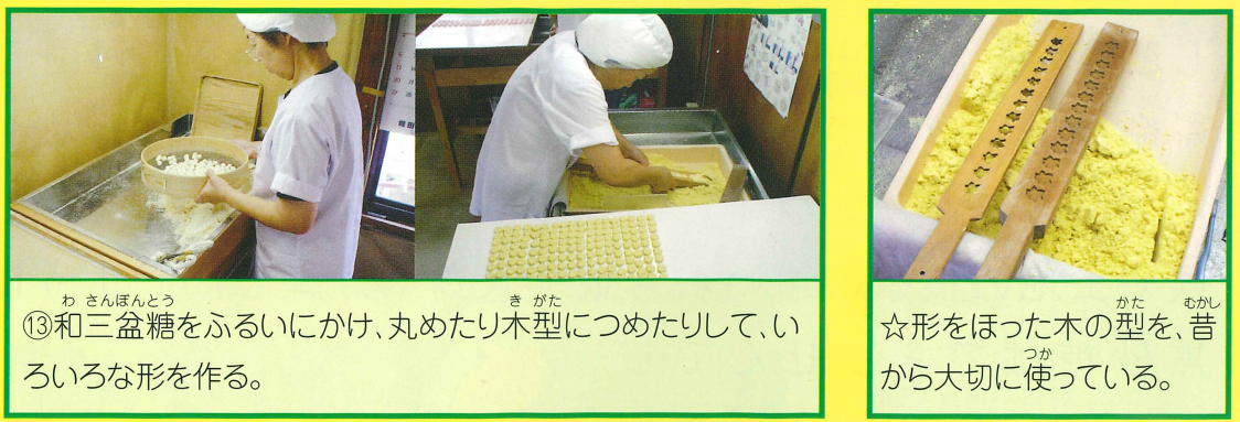 型につめて、いろいろな形にする