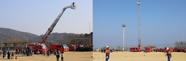 大川広域消防の車両展示