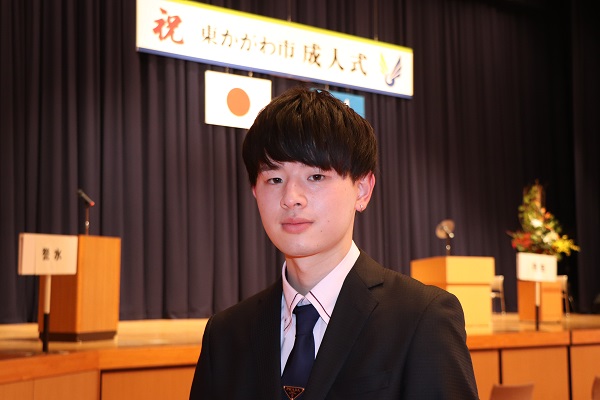 池田優作成人式実行委員長の顔写真